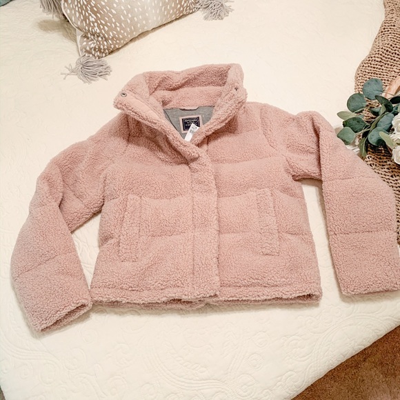 Fitch Pink Sherpa Puffer Coat 